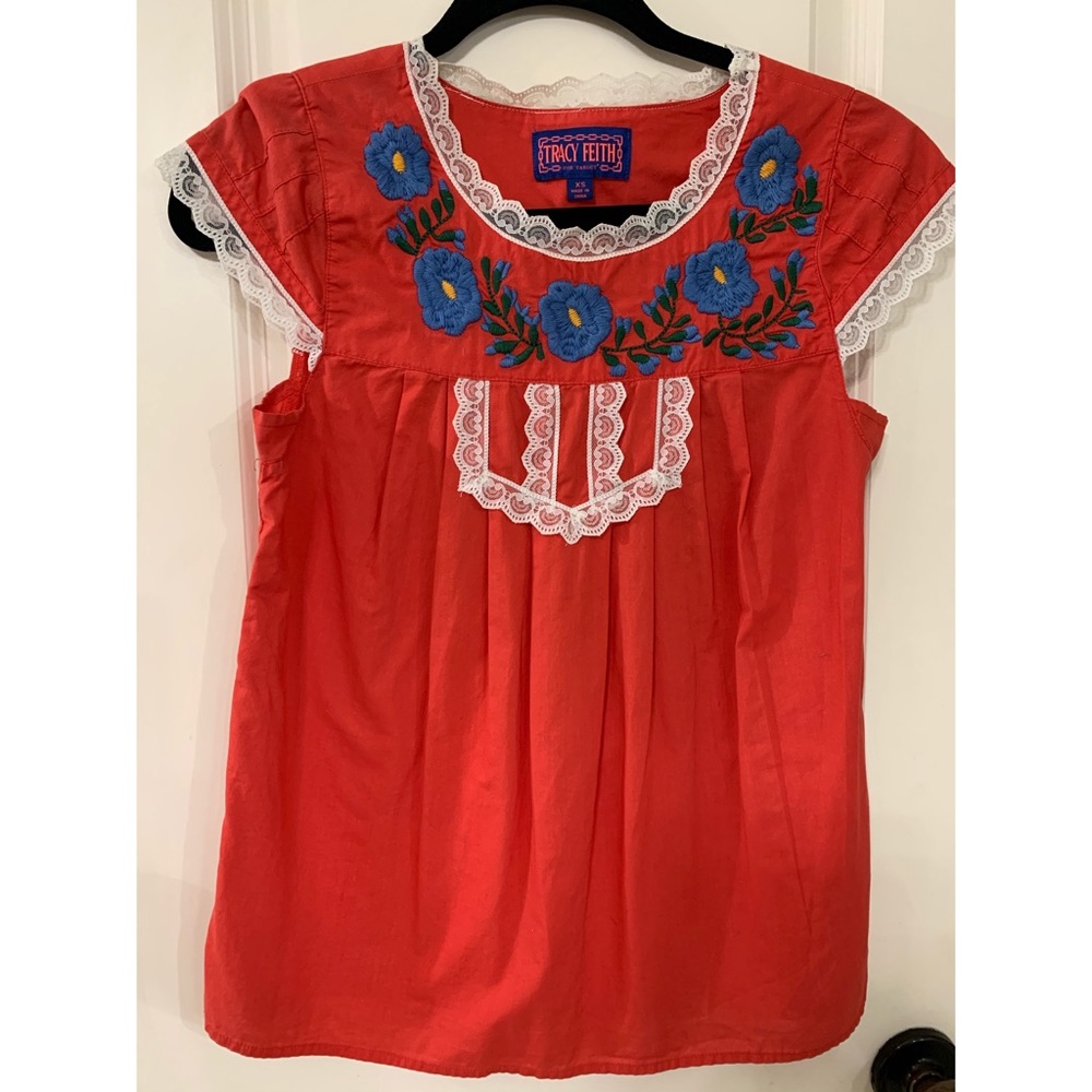 TRACY FEITH for Target Embroidered Lace Boho Top